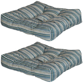 Tufted Outdoor Seat and Back Cushions Set of 2 - Neutral Stripes