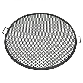 X-Marks 38" Round Steel Mesh Fire Pit Cooking Grill