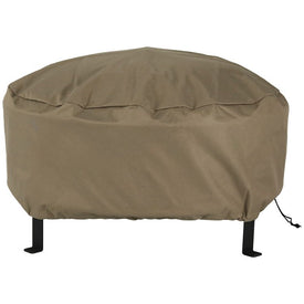 36" Heavy-Duty Weather-Resistant Round Fire Pit Cover - Khaki