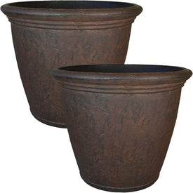 Anjelica 24" Outdoor Flower Pot Planters Set of 2 - Rust