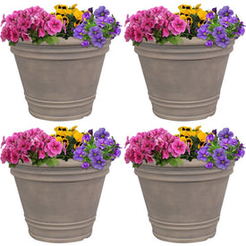 Franklin 20" Outdoor Flower Pot Planters Set of 4 - Beige