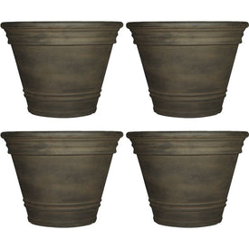 Franklin 20" Outdoor Flower Pot Planters Set of 4 - Sable