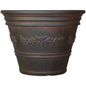 Laurel 13" Outdoor Flower Pot Planter - Rust