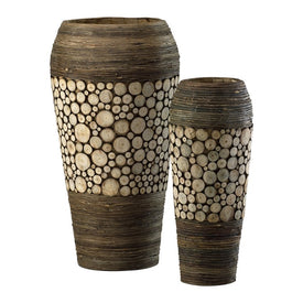 Wood Slice Long Containers