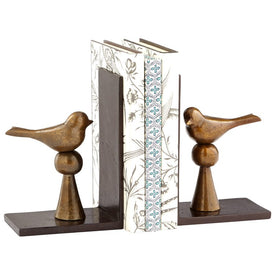 Birds and Books Bookends Set of 2