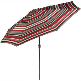 9' Patio Umbrella with Push-Button Tilt and Crank - Awning Stripe