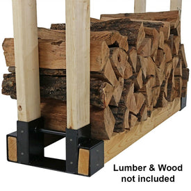 Steel DIY Log Rack Brackets Kit for Outdoor Adjustable Wood Storage Holder