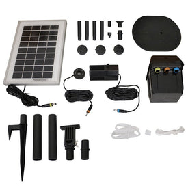 47" Lift Solar-Powered Fountain Pump and Panel Kit with Battery Pack and LED Light - 79 GPH