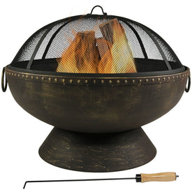 Firebowl 30" Fire Pit with Handles and Spark Screen