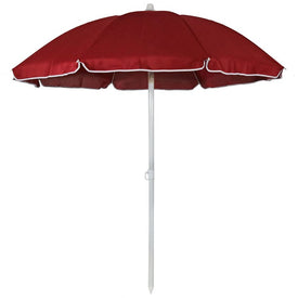 5' Beach Umbrella with Steel Pole and Tilt Function - Red