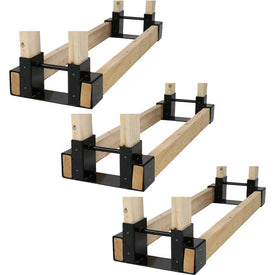 Steel DIY Log Rack Brackets Kit for Adjustable Firewood Holder Set of 3
