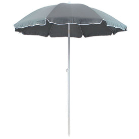 5' Beach Umbrella with Steel Pole and Tilt Function - Gray
