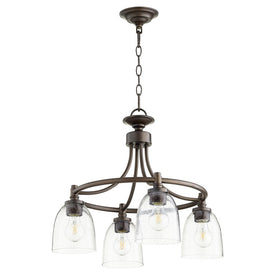 Rossington Four-Light Chandelier with Clear Seeded Glass Shades
