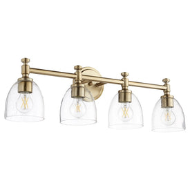 Rossington Four-Light Bathroom Vanity Fixture with Clear Seeded Glass Shades