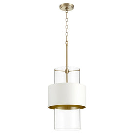 Cylinder/Drum 12" Single-Light Pendant with Inner Clear Glass Shade