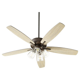 Breeze 52" Five-Blade Four-Light Ceiling Fan with Clear Seeded Glass Shades