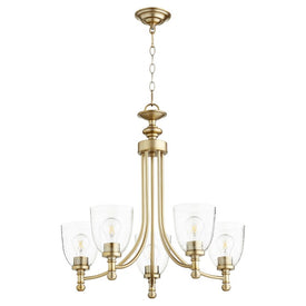 Rossington Five-Light Chandelier with Clear Seeded Glass Shades