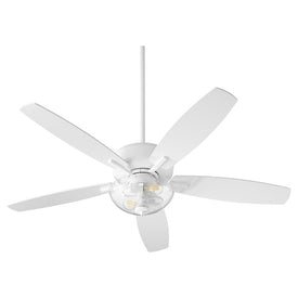 Breeze 52" Five-Blade Two-Light Ceiling Fan with Clear Seeded Glass Bowl Shade