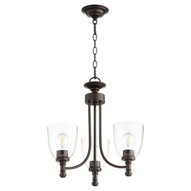 Rossington Three-Light Chandelier with Clear Seeded Glass Shades