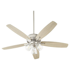 Breeze 52" Five-Blade Three-Light Ceiling Fan with Clear Seeded Glass Shades