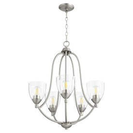 Barkley Five-Light Chandelier with Clear Seeded Glass Shades