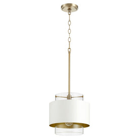 Cylinder/Drum 10" Single-Light Pendant with Inner Clear Glass Shade