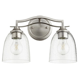Jardin Two-Light Bathroom Vanity Fixture with Clear Seeded Glass Shades