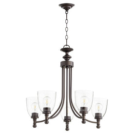 Rossington Five-Light Chandelier with Clear Seeded Glass Shades