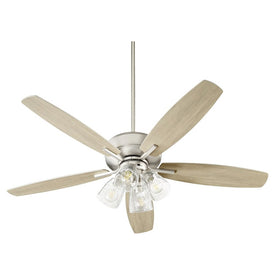 Breeze 52" Five-Blade Four-Light Ceiling Fan with Clear Seeded Glass Shades