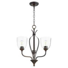 Jardin Three-Light Chandelier with Clear Seeded Glass Shades