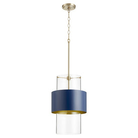 Cylinder/Drum 12" Single-Light Pendant with Inner Clear Glass Shade