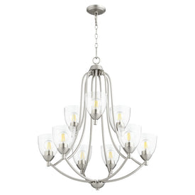 Barkley Nine-Light Chandelier with Clear Seeded Glass Shades