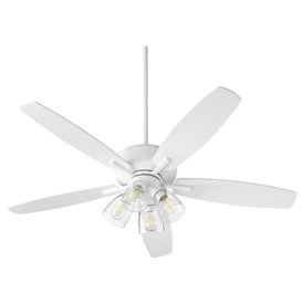 Breeze 52" Five-Blade Four-Light Ceiling Fan with Clear Seeded Glass Shades