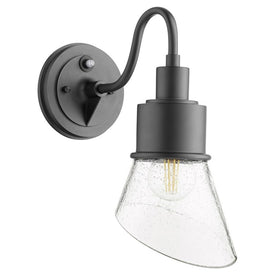 Torrey Single-Light Small Outdoor Wall Sconce with Clear Seeded Glass Shade