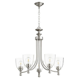 Rossington Five-Light Chandelier with Clear Seeded Glass Shades