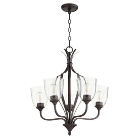 Jardin Five-Light Chandelier with Clear Seeded Glass Shades
