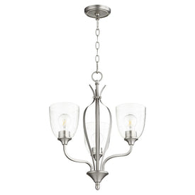 Jardin Three-Light Chandelier with Clear Seeded Glass Shades