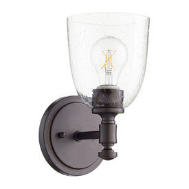 Rossington Single-Light Wall Sconce with Clear Seeded Glass Shade