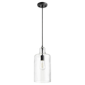 7" Single-Light Pendant with Clear Hammered Glass Shade