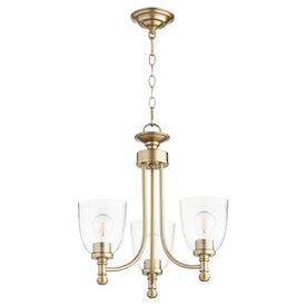 Rossington Three-Light Chandelier with Clear Seeded Glass Shades