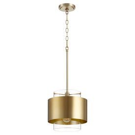 Cylinder/Drum 10" Single-Light Pendant with Inner Clear Glass Shade
