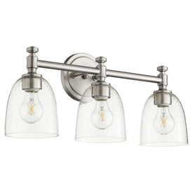 Rossington Three-Light Bathroom Vanity Fixture with Clear Seeded Glass Shades