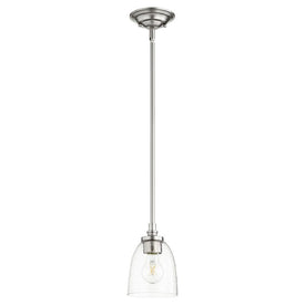 Rossington Single-Light Pendant with Clear Seeded Glass Shade