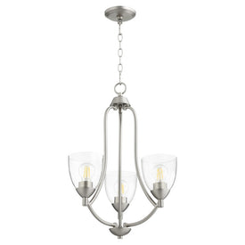 Barkley Three-Light Chandelier with Clear Seeded Glass Shades