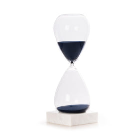 90-Minute Hourglass Sand Timer on Marble Base with Blue Sand