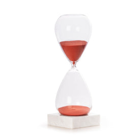 90-Minute Hourglass Sand Timer on Marble Base with Red Sand