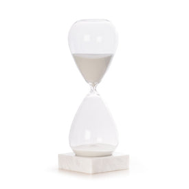 90-Minute Hourglass Sand Timer on Marble Base with White Sand