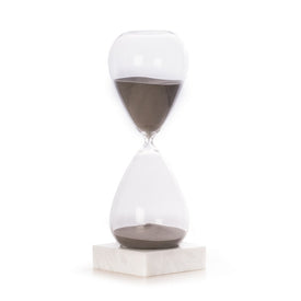 90-Minute Hourglass Sand Timer on Marble Base with Gray Sand