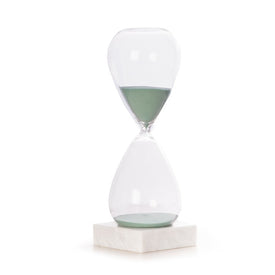 90-Minute Hourglass Sand Timer on Marble Base with Light Blue Sand