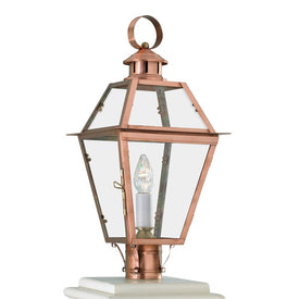 Olde Colony Single-Light Outdoor Copper Post Lantern